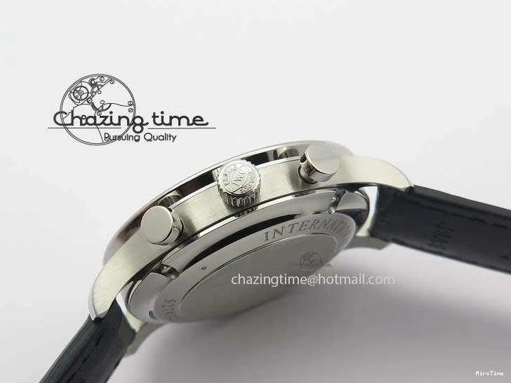 MIROTIME 0217 Modern Portuguese IW371404 ZF V3 1:1 Best Edition SS Black Dial On Black Leather Strap A 7267